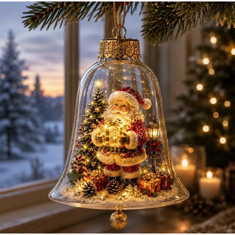 Ornamen Lonceng Natal Lampu LE - Plastic Dome Clear ulasan dan harga